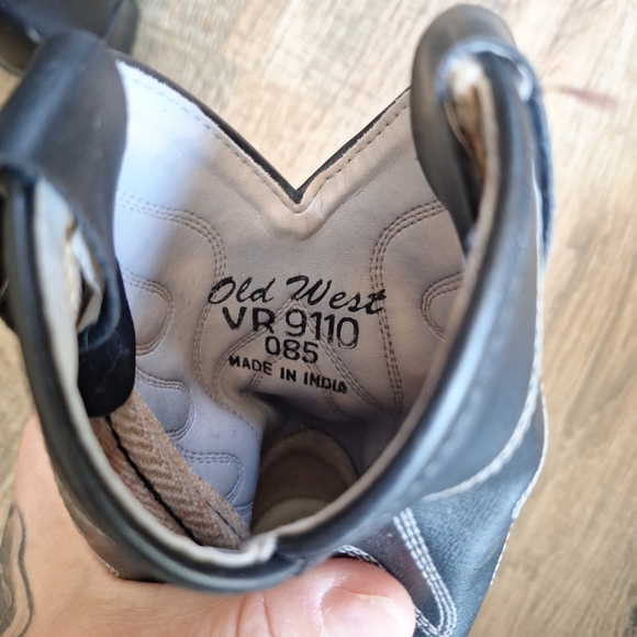 Old West Unisex Black Western Boots size 085/8.5 - Picture 9 of 12